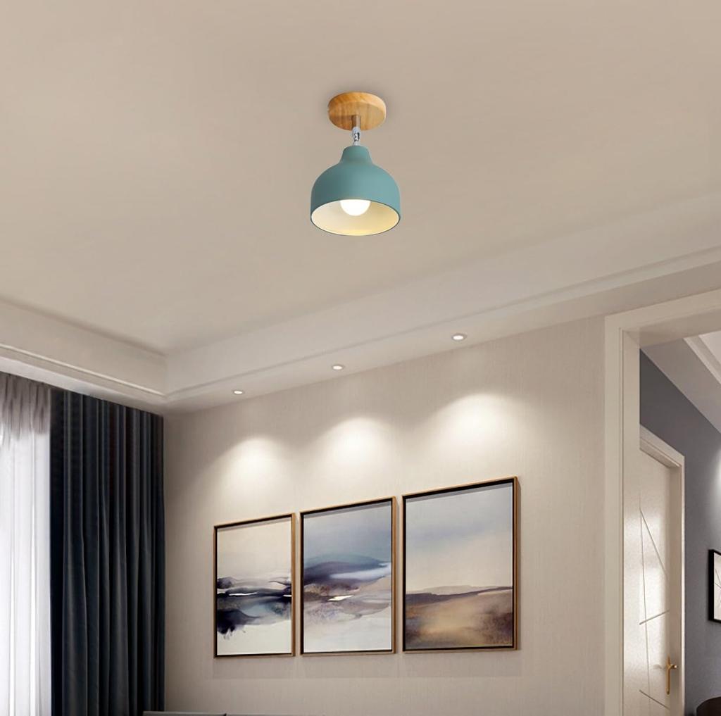 KY LEE Simple and Modern Wooden Ceiling Light Fixture Lighting Fixture for Living Indirect Nordic Adjustable Single Easy Installation - Room,