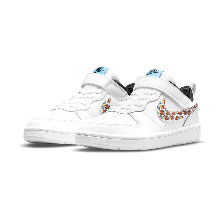 Детские кроссовки Nike Court Borough Low 2 SE PS Happy Hoops Белый Черный — фото 3