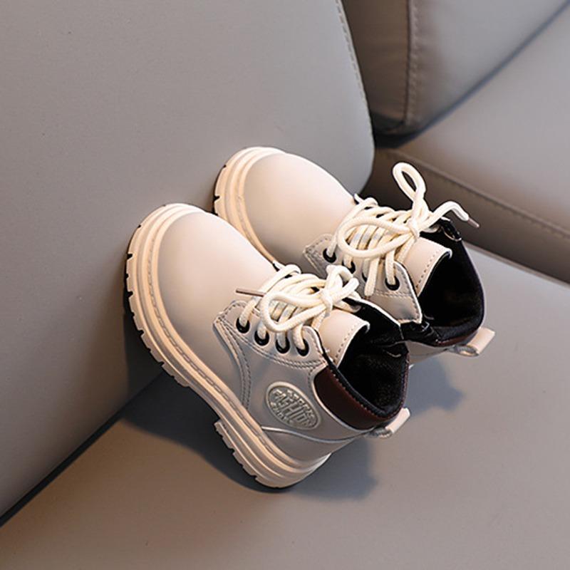 Herbst Winter Jungen Mädchen Hübsche Casual All-Match Bequeme Krawatte Seil Reißverschluss Rutschfeste Kurze Stiefel Schuhe