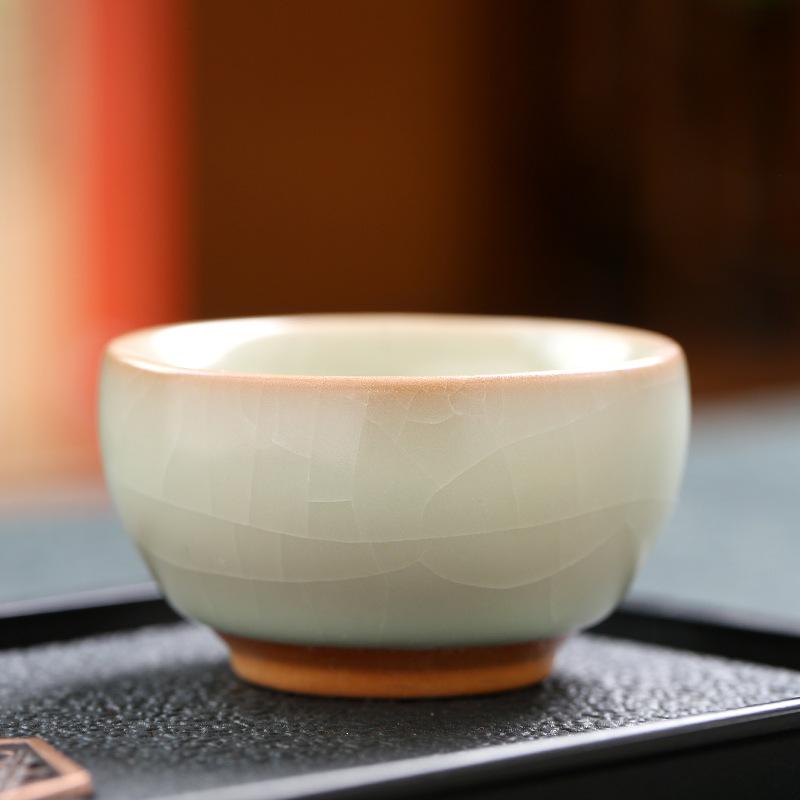 Janpanese Ru Kiln Ceramic Teacup Handmade Personal Meditation Cup Household Tea Bowl Kung Fu Tea Set Drinkware Accessories New