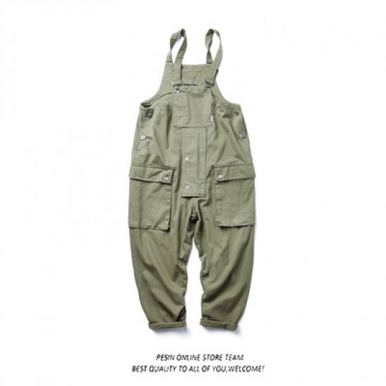 

Мужские повседневные комбинезоны, мужские рабочие брюки, модная брендовая рабочая одежда, свободные брюки на подтяжках M армия зеленый