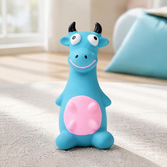 Indestructible Chew Toys for Dogs Latex Animal Dog Toy, Squeaky Cute Cartoon Massage Gums Cattle Sheep, Teeth Cleaning Toy Aggressive Chewers