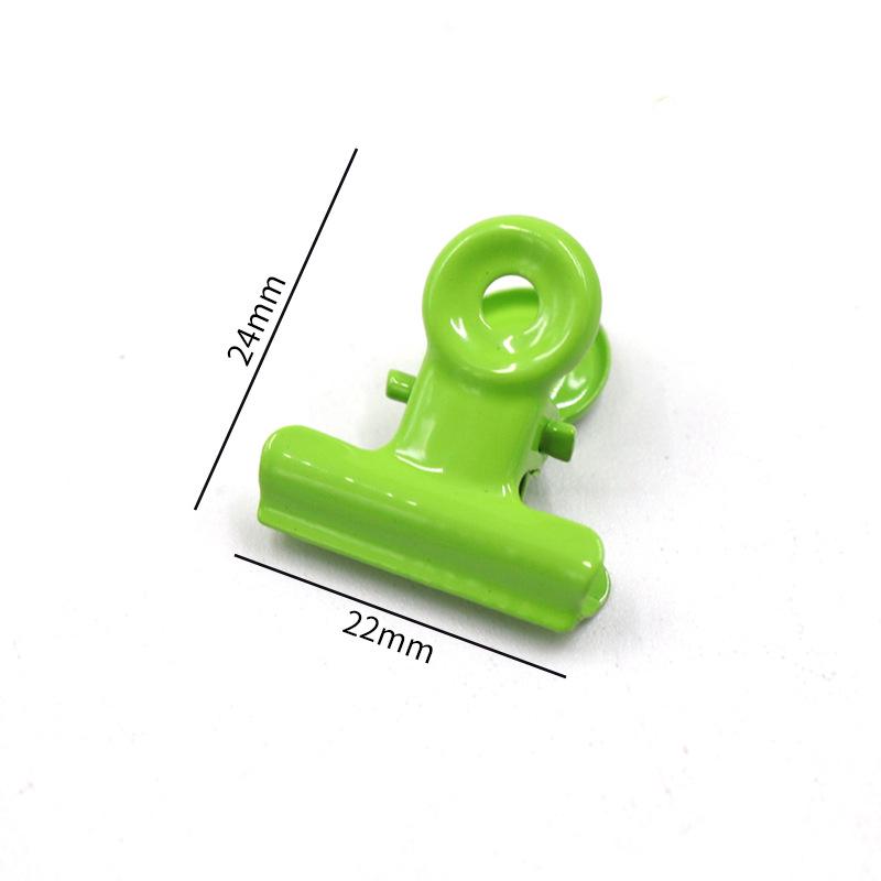 Apple Green Metal Folder Clip 22-90mm - Round Iron Diary & Ticket Holder