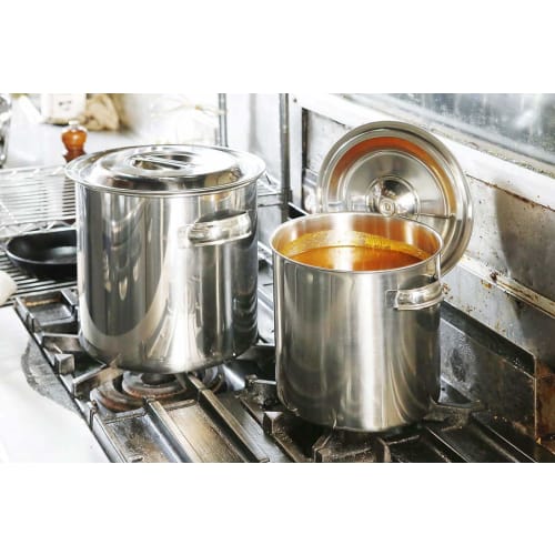 EBM 18-8 Kitchen Pot/Stock Pot, 20cm, with Handle, Silver