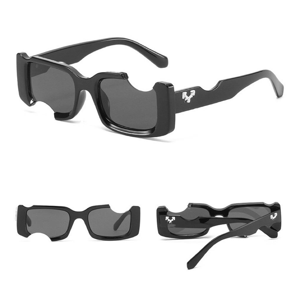 1Pcs Retro Broken Frame Sunglasses Unisex Luxury Sun Glasses Men Fashion Rectangle Jelly Sunglasses with Metal Hinges UV400