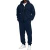 Men's Full Zip Hoodie Sweatshirt and Black Pants Sport Casual Two Piece Outfit Set