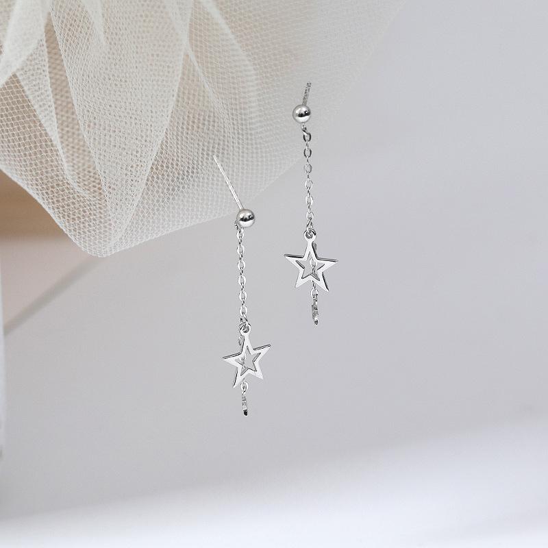 Five-pointed Star Stud Earrings, Fringed Design Sense, Star High Sense, Cold Wind Earrings, New Models for Women