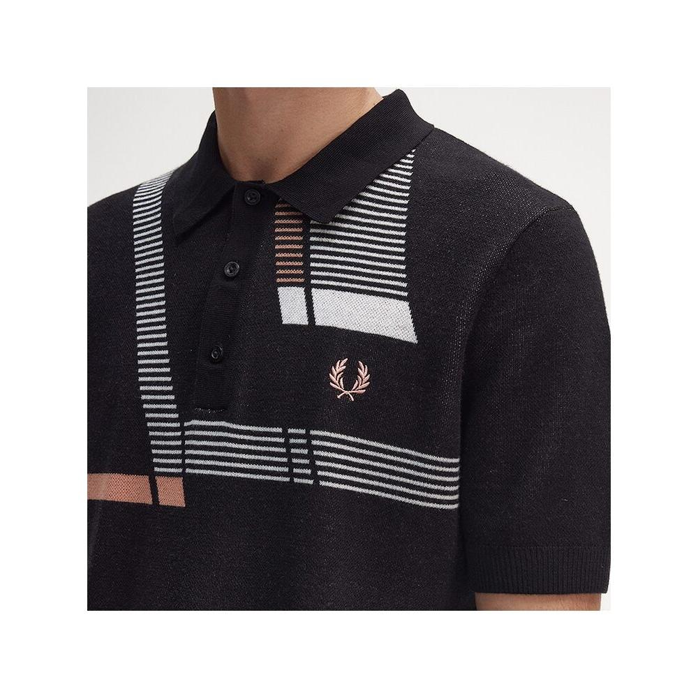 Fred Perry [headquarters Genuine] Fred Perry [reisses] Jacquard Glitch Knit Shirt  102  Afpm2315861 102 qzgAfpm2315861 102