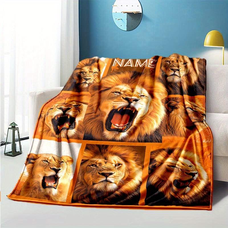 Lion Pride Customize Your Name Outdoor Blanket Suitable For All Seasons Comfortable And Warm Soft Blanket Suitable For Travel Gifts For Relatives And