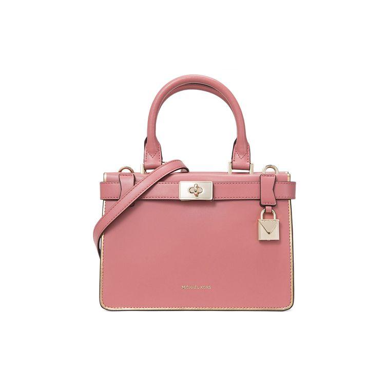 Michael Kors Tatiana Minimalist Solid Color Elegant Lock Open Tote Shoulder Crossbody Bag Women bags Rose-Pink 30H8TT0S5K-ROSE