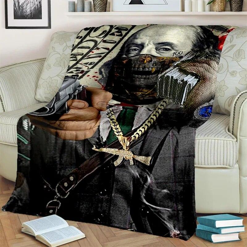 Bohatá 3D deka se vzorem dolaru euro, měkká deka pro domácí postel pohovka pohovka piknik cestovní kancelářská přikrývka pro děti