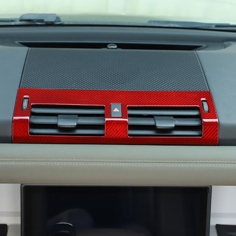 For Land Rover Defender 90 110 130 2020-2025 Real Carbon Fiber Car Central Air Vent Frame Cover Trim Interior Car Accessories FG2