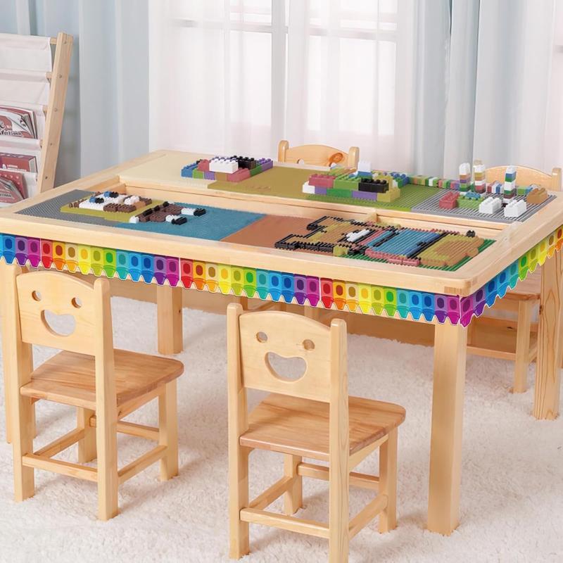 1Roll Self Adhesive Rainbow Pencil Edge Stickers Chalkboard Bulletin Board Border Paper 3Inch Border Classroom Decors