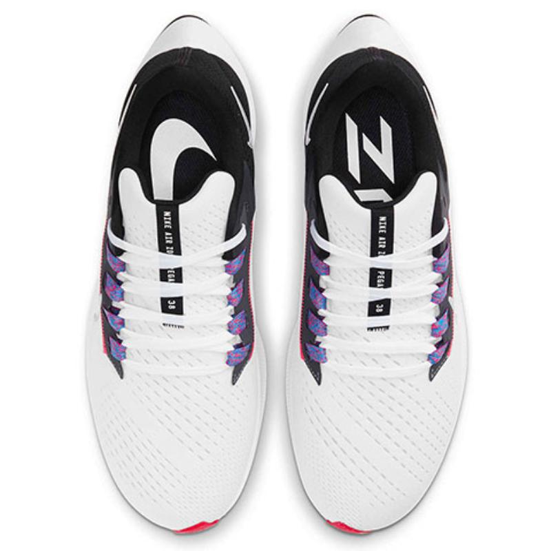 Nike Air Zoom Pegasus 38 White Black Flash Crimson Women's Sneakers CW7358-101