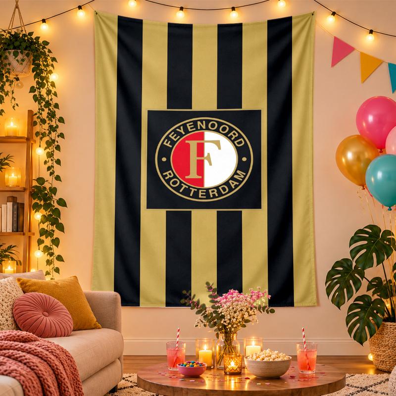 Polyester Wall Tapestry with Feyenoord Design, Decorative Hanging for Bedroom Living Room Dorm