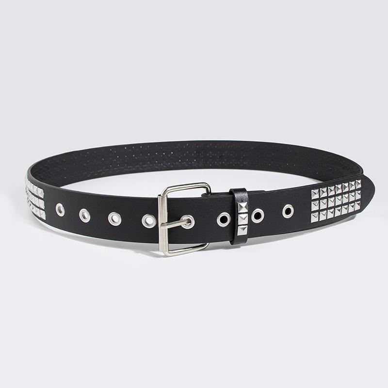Ladies' Basic Square Studs Punk Street Style Stylish and Rustic Style Women's Belt, Eye-catching Women's Belt