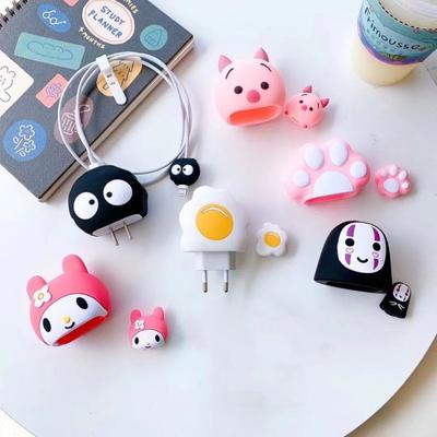 Cartoon Charger Protective Cover Charging Adapter Cable Protector Holder Compatible For Ios Quick