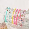 Multicolor Heishi Beaded Golden Heart Charm Bracelet Set for Women Summer Beach Jewelry Gift