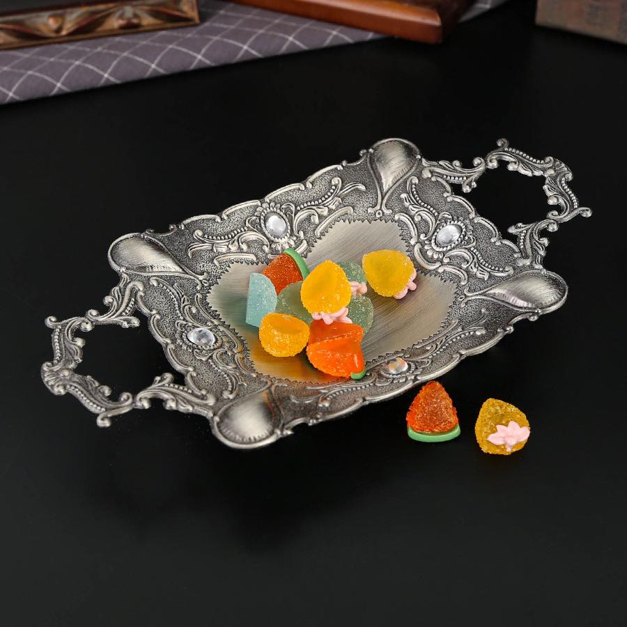 High-end European Binaural Fruit Plate, Snack, Small Fruit Plate, Dried Fruit Plate, Home Furnishing, Hotel Living Room Desktop Decoration Ornament