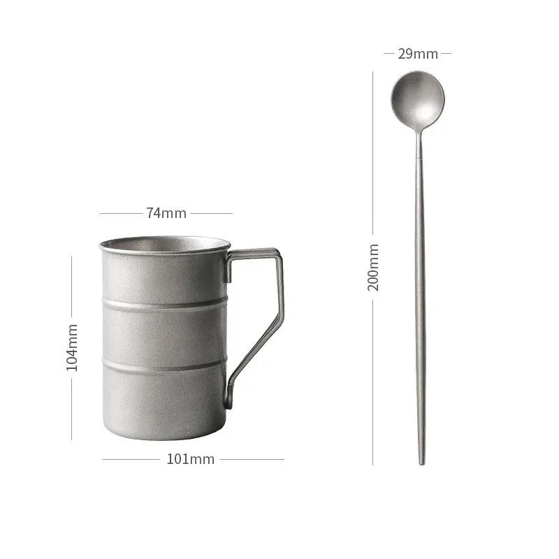 370ML Retro Coffee Cup Wine Glass Stainless Steel Outdoor Camping Mug with Handle Portable Beer Mug Picnic Travel Drinkware