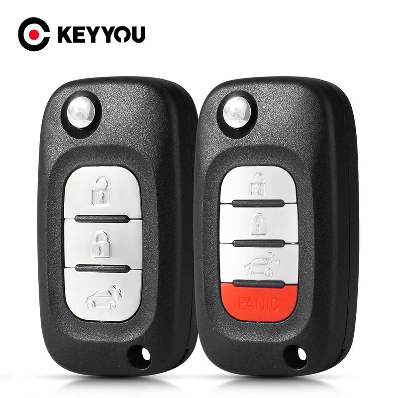 KEYYOU 3/4 Button For Mercedes Benz Smart Fortwo 453 Forfour 2015 2016 2017 Flip Remote Car Key Shell Case Cover Fob Folding Key
