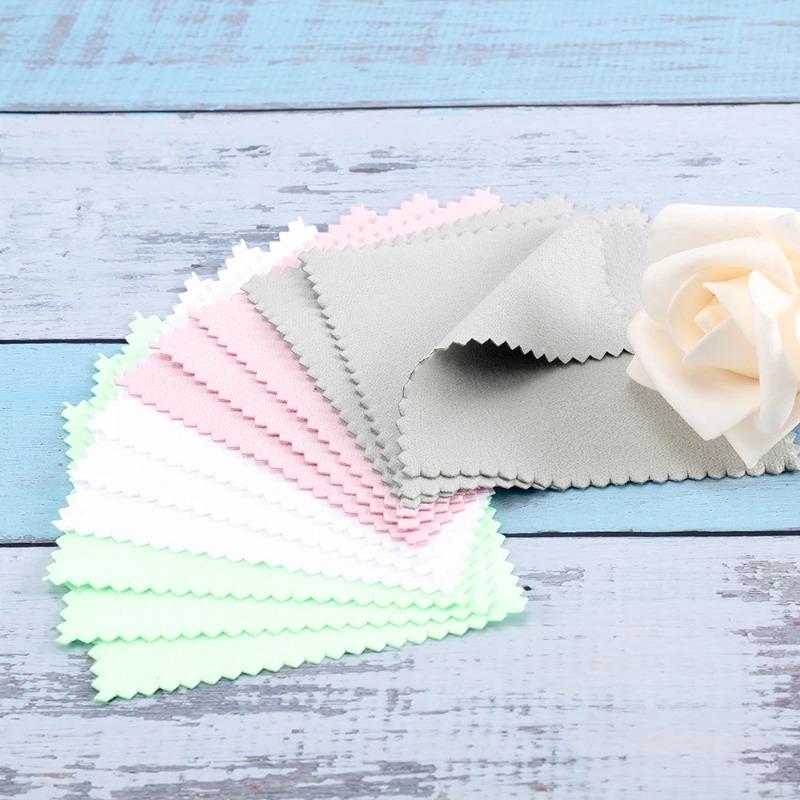 10/20pcs Polish Polishing Cloth Silver Color Cleaning Polishing Cloth Soft Clean Wipe Wiping Cloth, Suitable for wiping jewelry