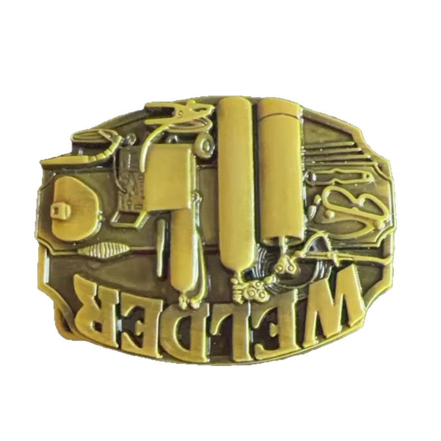 Men's Western Retro Cowboy Belt with Large Buckle - Trendy Street Style Waistband