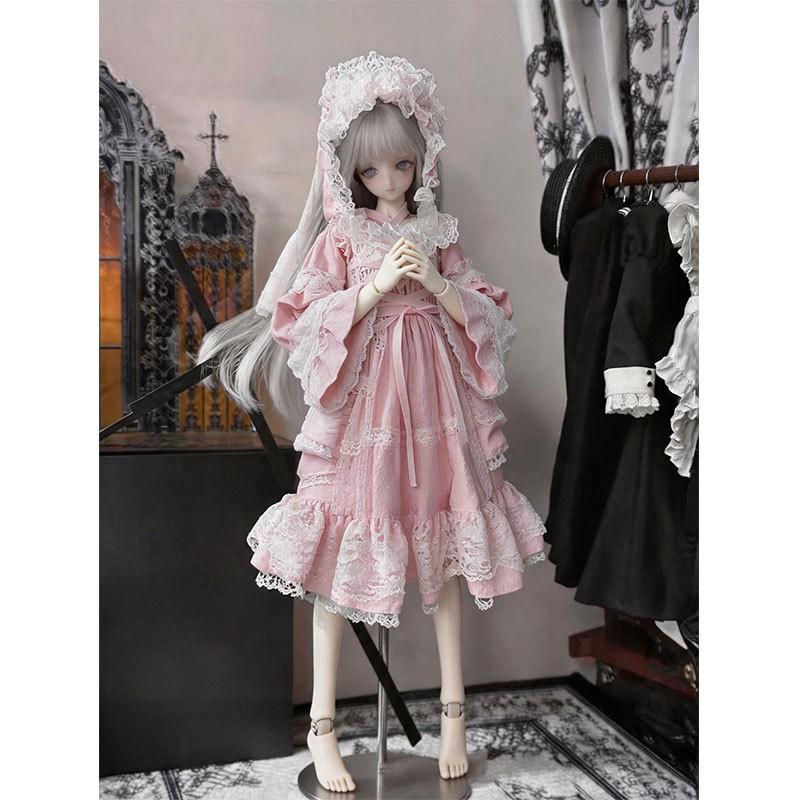 Lolita Dress BJD Dolls 1/3 1/4 1/6 Scale DIY Clothing Pink Fabric Costume Skirt