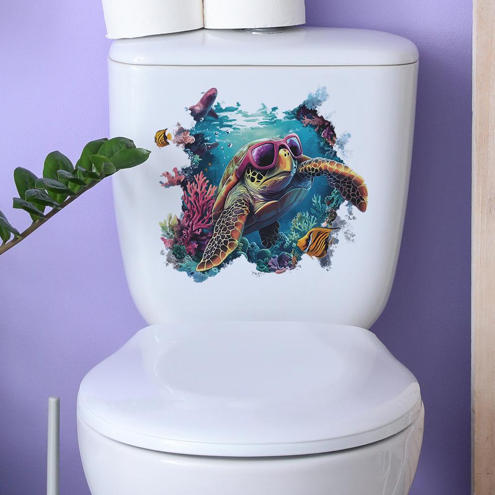 Underwater World Sea Turtles Coral Bathroom Bathroom Decoration Wall Stickers