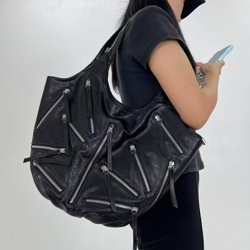 Ladies Hottie Shoulder Bag Multi-Pocket Zipper Maillard Crossbody Bag