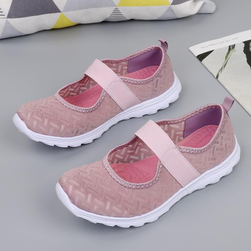 

2024 large size mesh shoes women s summer light and breathable casual women s single shoes women s shoes soft sole buckle maternity shoes 42 світло-фіолетового кольору