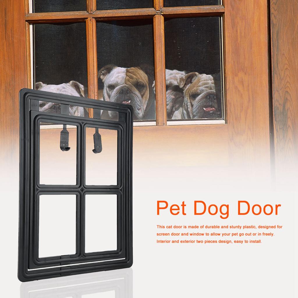 Plastic Pet Dog Puppy Cat Door Magnetic Locking Safe Flap for Screen Window Gate