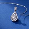 New 925 Sterling Silver Women Necklace Two Carat Drop -Shaped Pendant Full Diamond Zircon Clavicle Chain Jewelry Gift