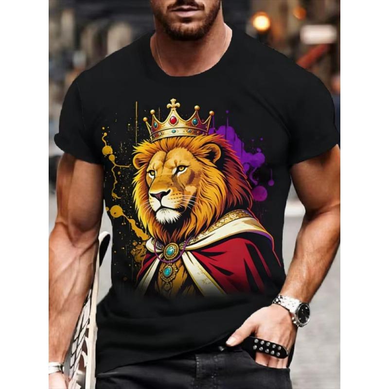 Men's Casual Loose Top Fashion Printed Short Sleeve Simple T-Shirts Men’s