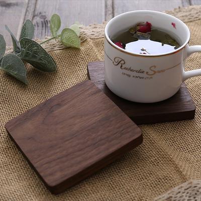 Tea Coffee Cup Pad Placemats Decor Walnut Beech Wood Coasters Durable Heat Resistant Square Drink Mat Bowl Teapot