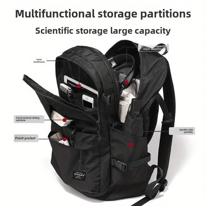 High School Students' Large Capacity Polyester Male Backpack for Couples, Leisure Laptop Bag