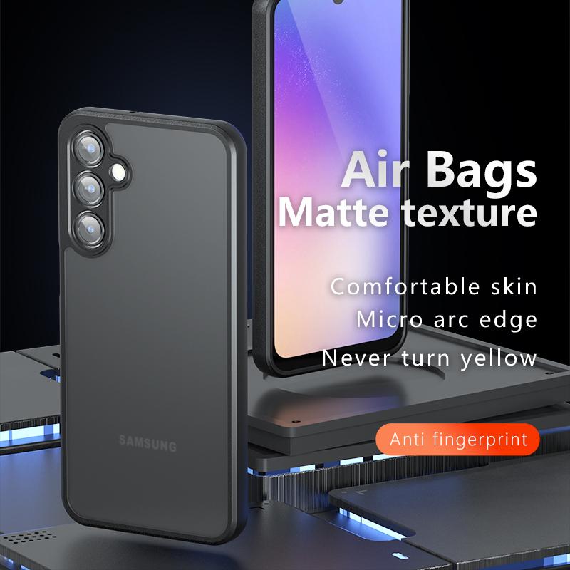 

For Samsung Galaxy A16 5G/A16 4G Case Skin-Touch TPU+PC Matte Phone Shell,Transparent Black A