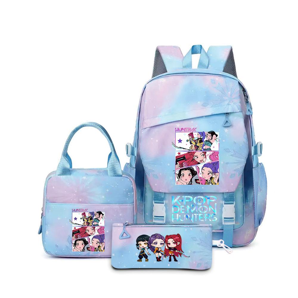 School Season Three-Piece Backpack Wind Academy Style High School Students Schoolbag Lightweight Backpack