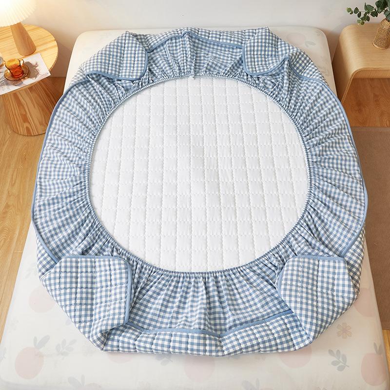 Cotton Washed Cotton Folder Cotton Bed Hat Mattress Bed Cover Fixed Non-slip Cover Protective Cover Full Package Dust Cover