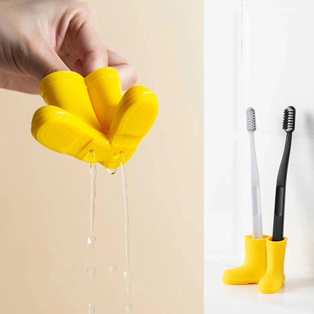 Creative Toothbrush Holder Rain Shoe Shape Storage Silicone Tooth Brush Dispenser Bathroom Organizer Accessories Tools