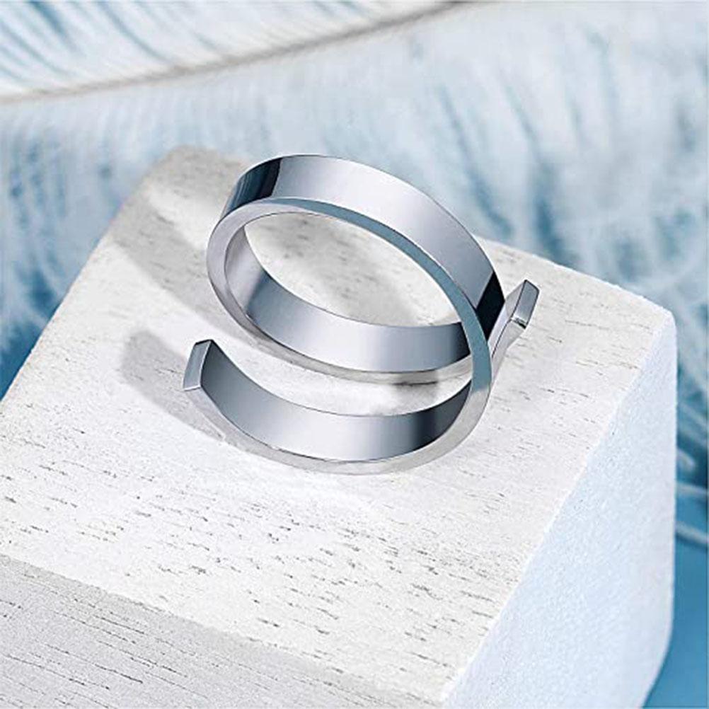 Stainless Steel Inspirational Lettering Finger Ring Birthday Christmas Gifts for Women Girls Men Teen