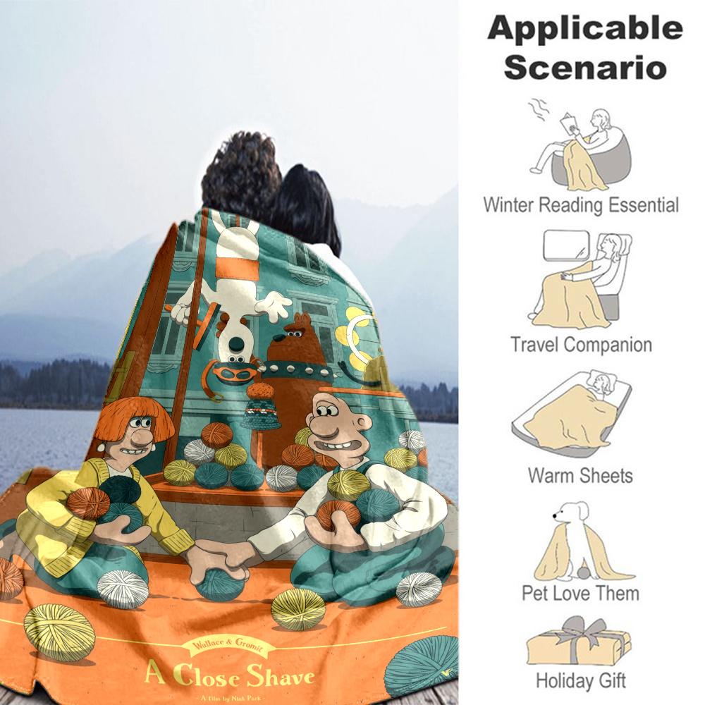 Wallace Gromit Blanket, High quality Comfortable for All Seasons, Home Decor, Warmth and Comfort