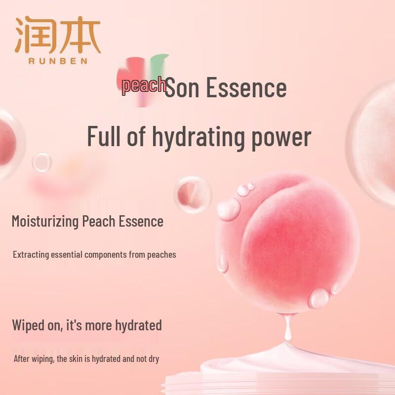 Runben Portable Baby Hand & Mouth Wipes (Peach)