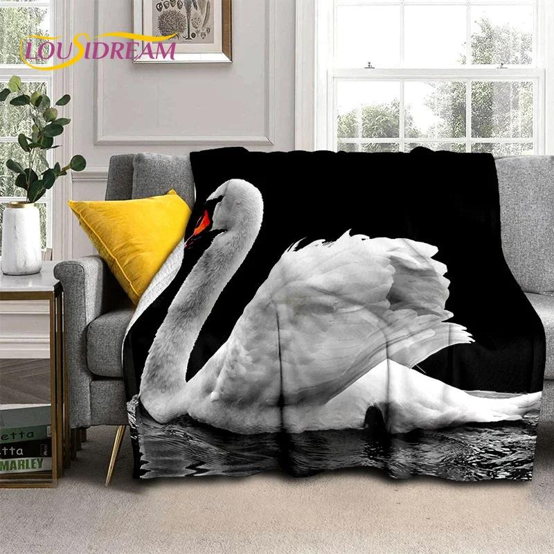 3D Dream Love Swan Cartoon Cygnus Girl Gift Blanket,Soft Throw Blanket for Home Bedroom Bed Sofa Picnic Travel Cover Blanket Kid