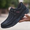 Herren-Sneaker aus echtem Leder Outdoor-Erwachsene Schnürschuhe Vintage Freizeitschuhe Rutschfest Männliches Trekkingschuhwerk Freizeit-Trainer