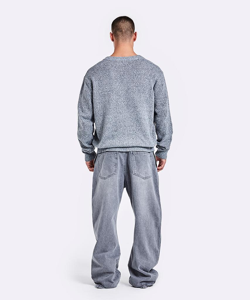 51Peosenteu Piercing V Neck Knit - Gray