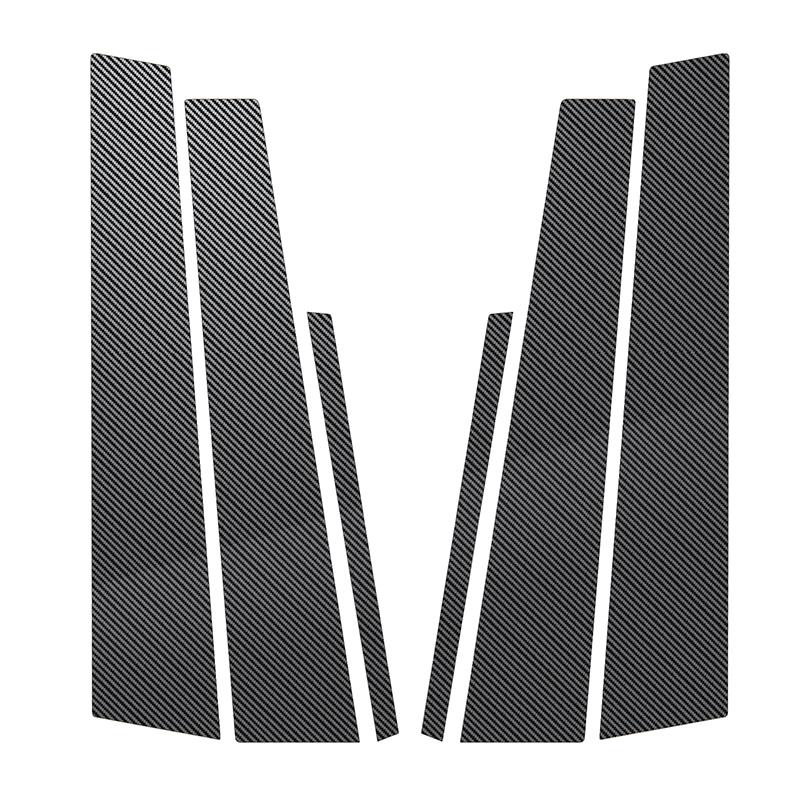 

6Pcs Car Carbon Fiber Look Pillar Posts Stickers For Mercedes-Benz C-Class W203 2001-2007 Door Window Trim Cover