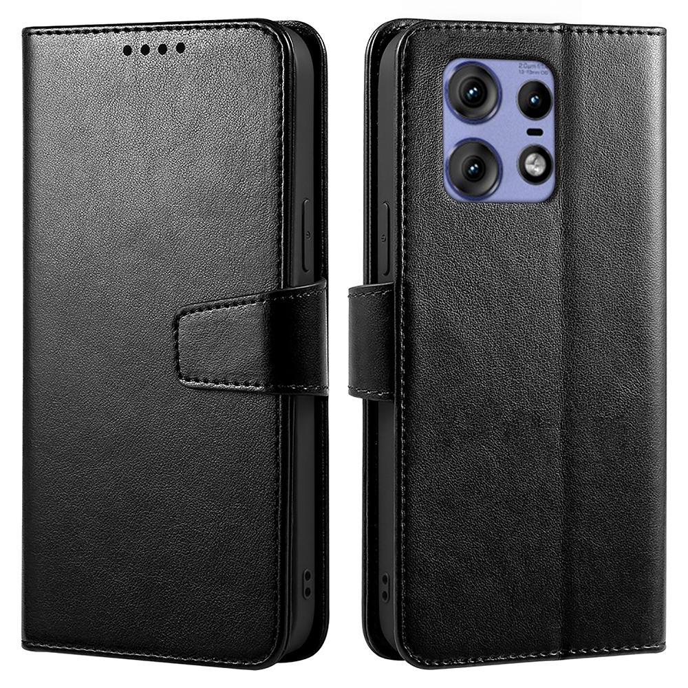 

For Motorola Edge 50 Pro 5G Case Stand Card Holder Wallet Leather Phone Cover Black