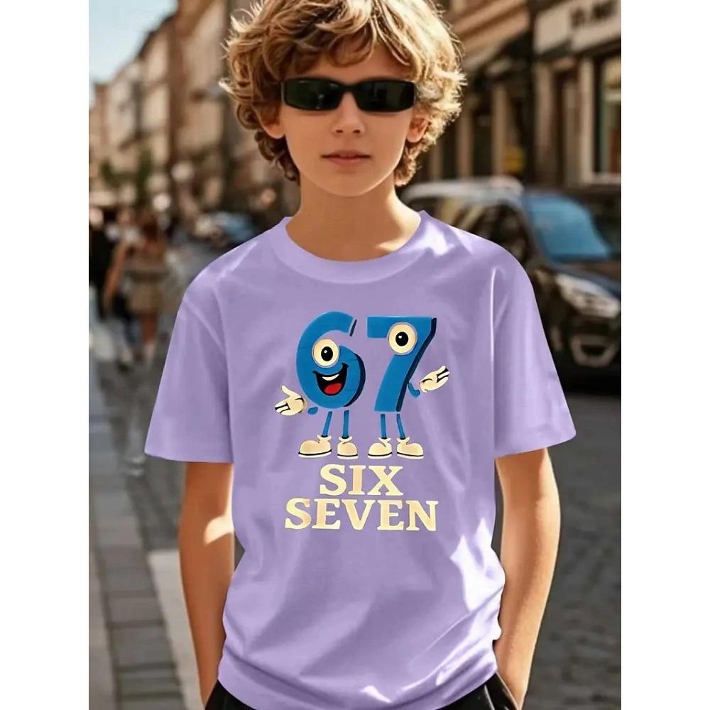 Children's Patterned Soccer Fun No. 67 T-Shirt Crew Neck Short Sleeve