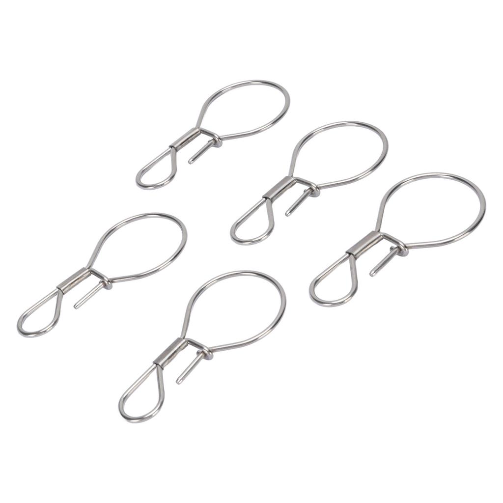 5PCS Fishing Locks Stainless Steel Single Handed Live Fish Lock Buckle for Freshwater Saltwater Fish
